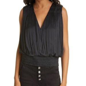 Frame Black Pleated Top Size XS